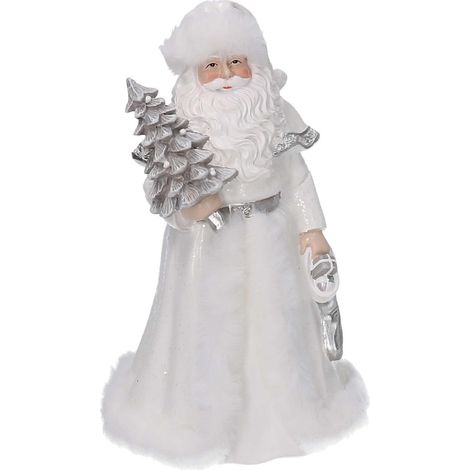 Babbo natale in resina bianco cm 14x12xh23 (1/3)