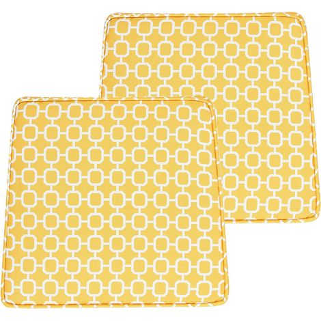 Gartenstuhlkissen 2er Set TERNI 37 x 34 cm Gelb