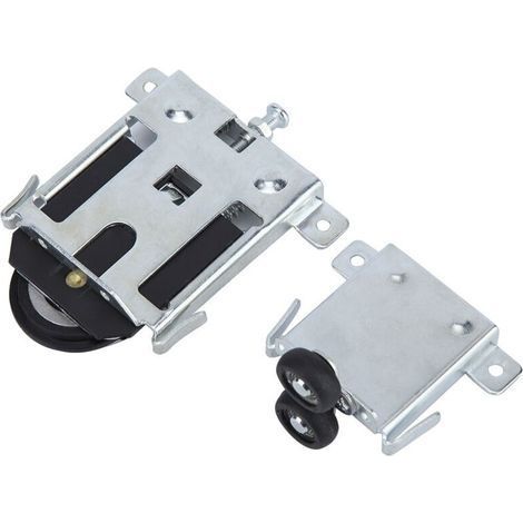 Kit de roulettes réglables pour porte de placard coulissante – Alliage antirouille – Capacité de charge élevée – Installation rapide (1/5)