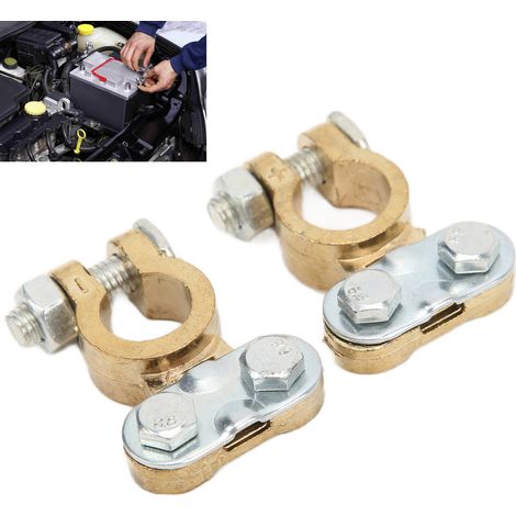 1 Paire de Bornes de Batterie Auto Résistantes à la Corrosion, Connecteurs de Câble pour Véhicules (1/5)