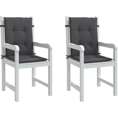 Niedriglehner-Auflagen 2 Stk Melange Anthrazit 100x50x4cm Stoff