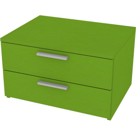 Cassettiera 2 cassetti - Design moderno, chiusura rallentata - Verde mela