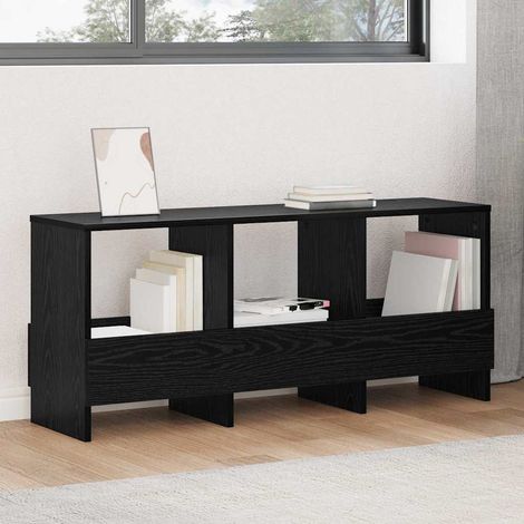 vidaXL Scaffale per riviste Rovere Nero 102 x 30 x 45 cm