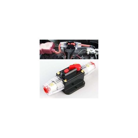 Fusible Voiture Disjoncteur, Auto Disjoncteur Protection de Voiture 12V - 24V DC, Interrupteur de Rinitialisation Manuelle Fusible Audio de Voiture, Bloc de Fusibles en Ligne(80A)