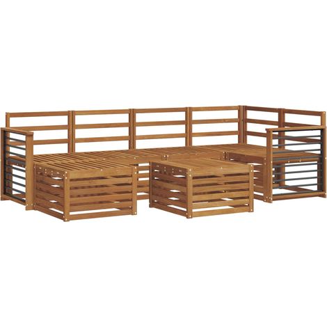 Juegos de sofás Natural Madera de Acacia Sólida vidaXL