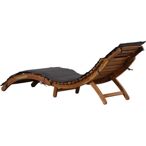 Maison Exclusive - Tumbonas Madera de Acacia Sólida Gris oscuro (1/5)