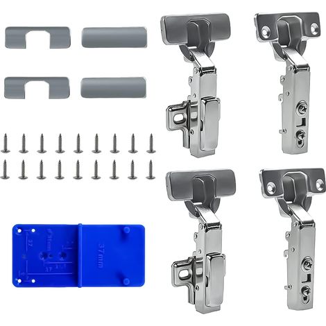Schrank, Möbelscharnier, unsichtbares Scharnier, Scharnierclip, selbstschließendes Scharnier mit integriertem Selbstschließmechanismus. Scharnier, 4 Stück (1/5)