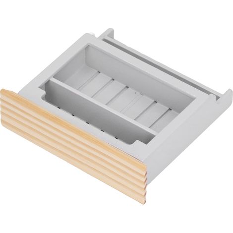 Vitrine miniature pour maison de poupée, finitions soignées, en bois composite, grise (1/5)