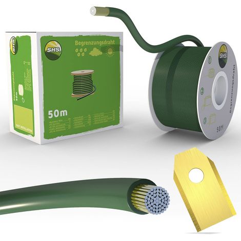 Câble de délimitation de 50 m + 30 lames pour tondeuse robot à gazon Accessoires Kit fil de délimitation pour câble de recherche – Compatible avec Gardena Husqvarna (1/5)