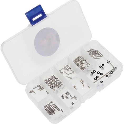 Coffret de 176 vis à douille métallique M1.4 compatible avec le crawler RC SCX24, compatible avec l'outil de réparation universel 1/24 90081. (1/5)
