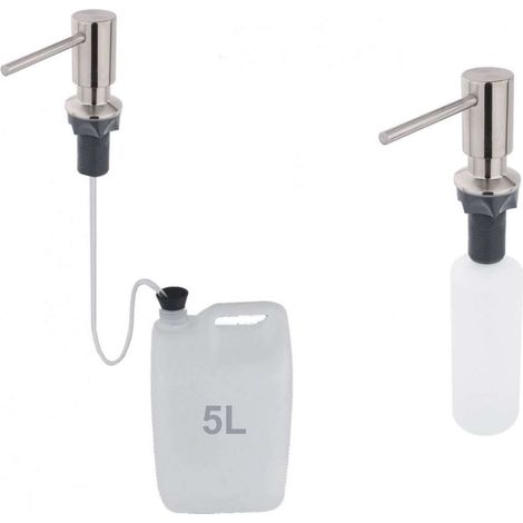 Nimco Accesorios de baño - Dispensador de jabón o desinfectante, 350 mm, empotrado, acero inoxidable UNM 4031VH-10