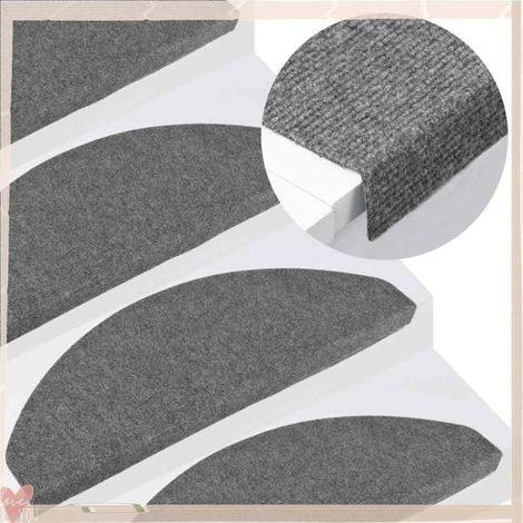 Tapis d'escalier auto-adhésifs - VINGVO - 355257 - Gris - Antidérapant - 65x22,5x3,5 cm (1/5)