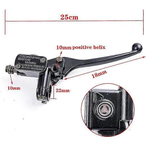 Maître-cylindre de frein hydraulique avant droit pour moto tout-terrain, quad, cyclomoteur, scooter, buggy, karting, motocross - fixation pour rétroviseur droit