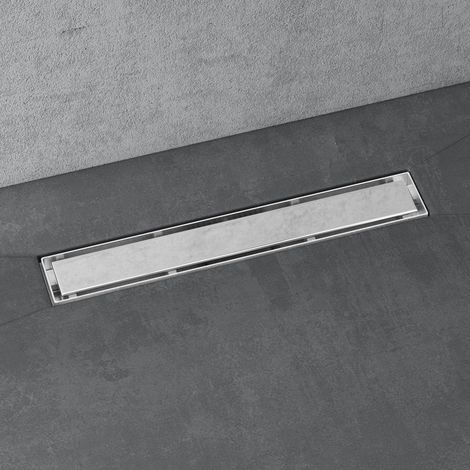 doporro Canaleta de Ducha Canal Cromo 50cm con dispositivo desodorante y filtro de pelo, Canal de Drenaje de Acero Inoxidable, Desagüe de agua embaldosable 35L/min KE110 (1/5)