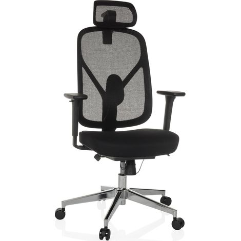 Bürostuhl / Drehstuhl RALOO PRO Sitz Stoff / Rücken Netzstoff schwarz hjh OFFICE (1/5)