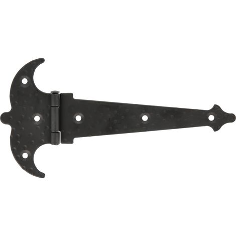 Charnière Renforcée Deux Palmes Noir Acier Poinçonné Style Rustique Forge pour Portes Battantes Lisses Entrée et Passage Extérieurs et Intérieurs et Armoires Dimensions 150 mm (1/5)