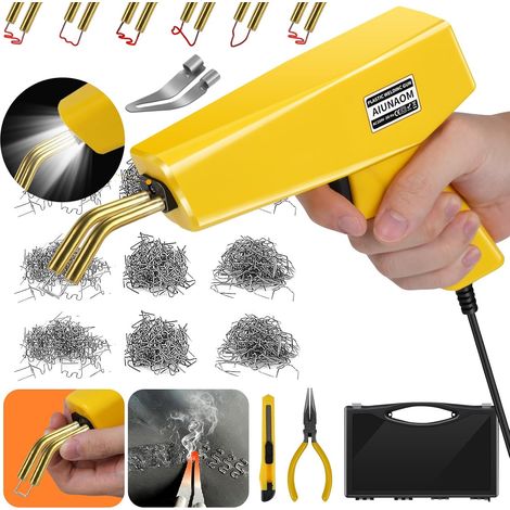 230W Soudure Plastique Kit de Réparation Soudage avec 6 Types Agrafes Chaudes et 1 Outil de Truelle pour Réparer des Pare-chocs et des Pièces en Plastique de Voitures/Motos (1/5)