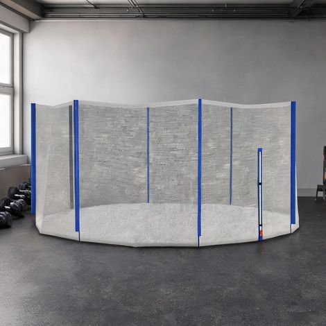 Filet de sécurité pour trampoline Ø366 cm 8 poteaux entrée zippée (1/5)