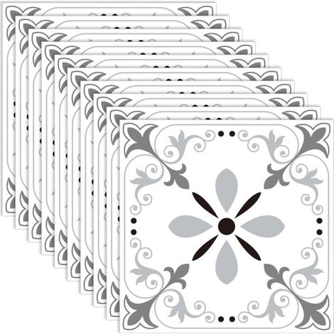 Carrelage Adhesif sol, 10 Pièces Stickers Carrelage 20 x 20 cm, Autocollant Mural Peinture Carrelage Salle de Bain Adhésifs pour Carreaux Muraux, Autocollants Imperméables DIY