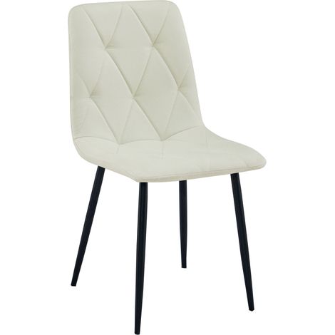 Chaise Libra - tissu beige / pieds noirs x 1 (1/5)
