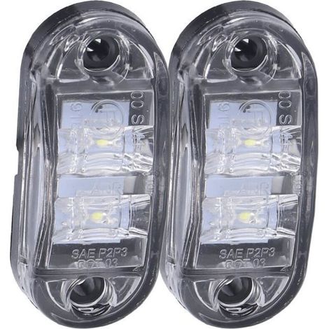 Akozon Voyant 10-30V 2LED feu de position latéral haute luminosité clignotant pour voitures camions remorques RVs( ) (1/4)
