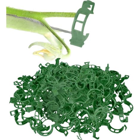 Fixation Clip Vert pour Plantes – Lot de 100 Pinces pour Tomates, Vigne et Support de Culture, Accessoire de Suspension et d'Escalade.-x