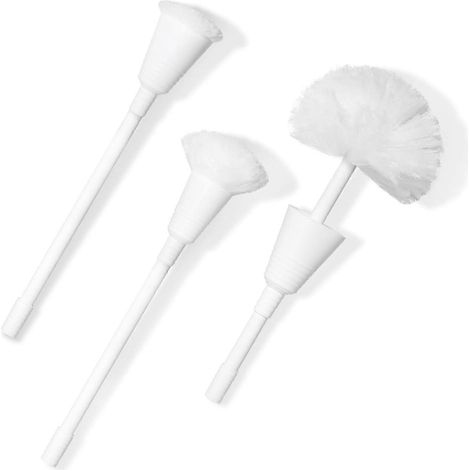 Lot de 3 brosses de toilette manche 355 cm anti-rayures nettoyage facile toilettes/douche compatible la plupart des cuvettes (1/5)