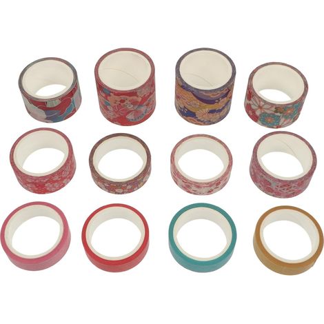 12 Rouleaux Ruban Adhésif Washi Rose Ancien pour Carnet (1/5)