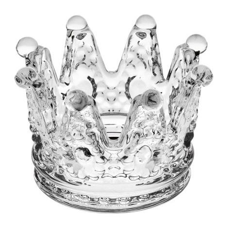 L'Arcolaio Coroncina portacandela - Vetro trasparente H 5,3 D 7,8 cm - Conf 6 Pz