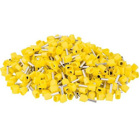 Cosse jumelle isolee 1,0 x 15 gelb, sachet a 500 Pieces (1/3)