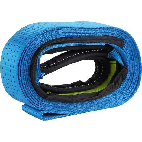 Kit de sangle de remorquage de récupération de 5 m (16,4 pi), résistance à la rupture de 8 tonnes, corde d'arrimage pour treuil, anneaux en D et sac de rangement inclus. (1/5)