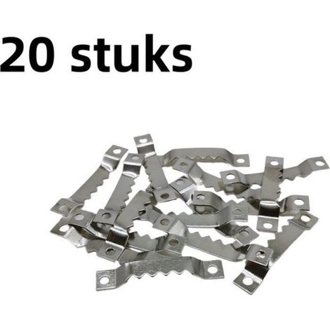 20 pièces - petits crochets en dents de scie - adaptés à la fixation de cadres, d'accessoires de décoration murale et de (1/5)