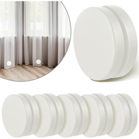 CCYKXA6 Paires Poids de Draperie Magnétiques Ronds Poids de Rideau de Douche Aimants de Nappe Puissants Magnétiques Étanches pour Draperie (Blanc, 6 Paires) (1/5)