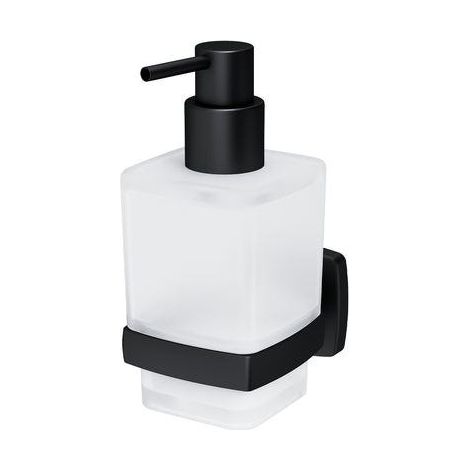 Distributeur de savon liquide en verre avec support mural, Noir