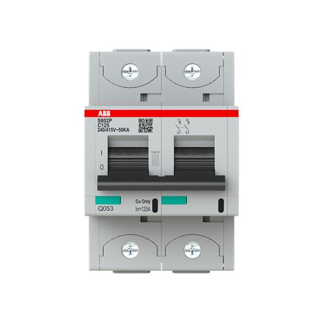 S800P Disjoncteur modulaire 2P 125A courbe C 50kA 2CCG001231R0001 ABB G151700 (1/3)