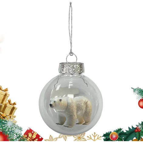 Boules De Noël Décoration Saisonnière de Boules d'animaux 3D Ornement Pendant Décoratif De Saison Pour Mur Bureau Couronne Cheminée Jardin Escalier Porte d'Entrée Rebord de (1/5)
