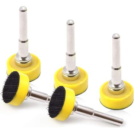 Paquete de 5 discos de lijado con gancho y bucle de 1" con soporte para accesorio de taladro (1/5)
