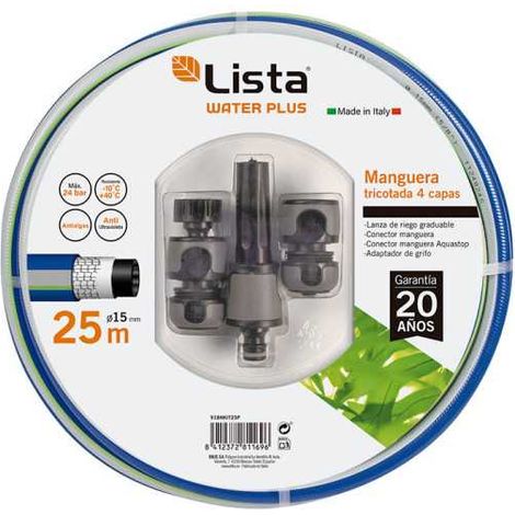 Kit Manguera Tricotada Plus 15mm 25 m LISTA