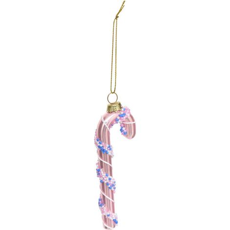 Suspension de sapin sucre d'orge en verre rose 12 cm - Feeric lights & christmas (1/2)