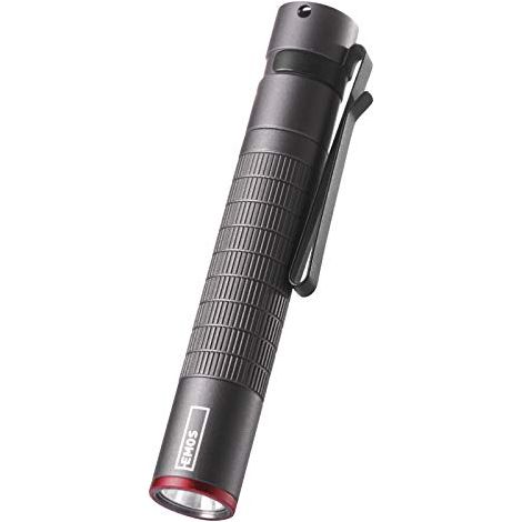 EMOS x Mini Torcia Impermeabile a LED, 100 lm, 65 m, IP65, con Clip in Acciaio, Nero (1/4)