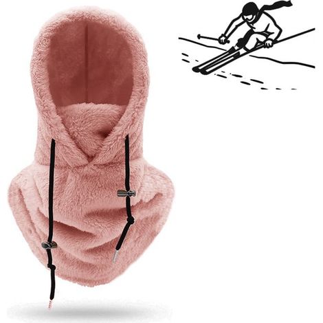 Pasamontañas de esquí, forro polar, unisex - Adecuado para senderismo, acampada, trekking, esquí y ciclismo al aire libre - Rosa (1/5)