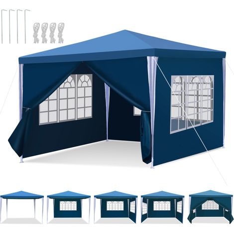 SWANEW Tenda da giardino per feste con pareti laterali 3x3m blu (1/4)