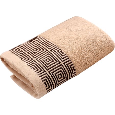 Lot coton 100% grande serviette visage épaisse absorbante séchage rapide doux gant de toilette brun (1/5)