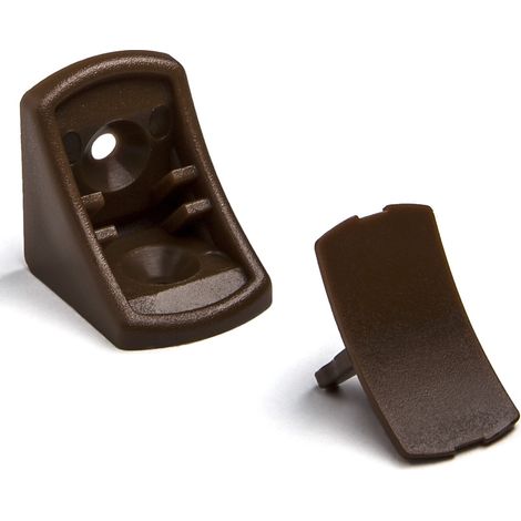 100 Stück Korpusverbinder 24 x 24 x 20 mm mit Abdeckkappe hellbraun (1/2)