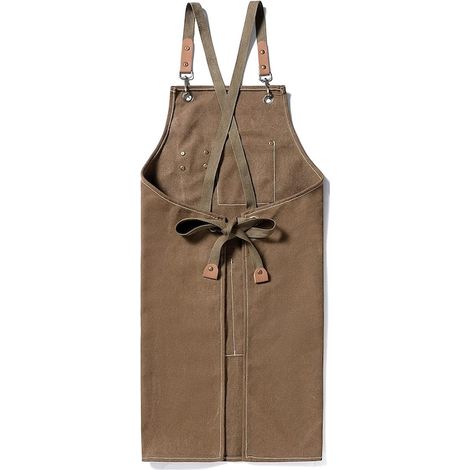 Kochschürze, Baumwolle, wasserdicht, verstellbar, mit Taschen, braun (1/5)