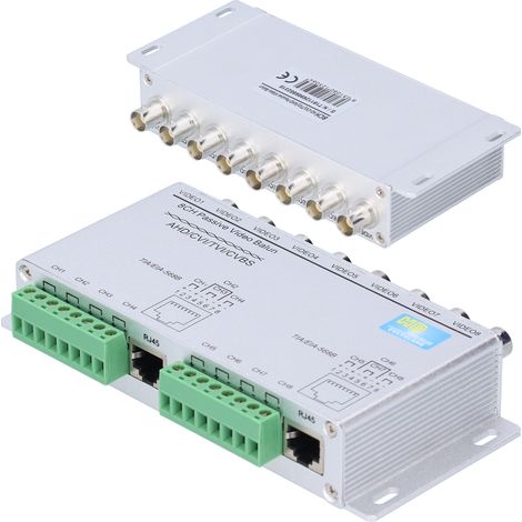 Passiver 8-Kanal-Twisted-Pair-Transmitter mit Videobalun, kompatibel mit 720p- und 1080p-High-Definition-AHD/CVI/TVI/CVBS (1/5)