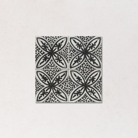 Carrelage Imitation Carreaux de Ciment MEMORIA Tappeto 3 Nero 15x15cm