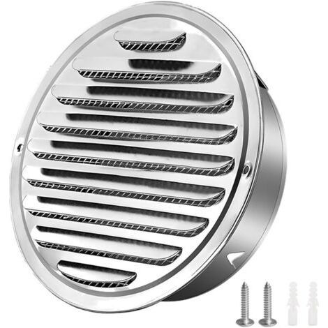 Stainless Steel Ventilation Grille 100mm, Round Stainless Steel Ventilation Grilles Protective Grille with Anti-Insect Net Round Ventilation Grille for Garage Kitchen Cabinet (1/5)