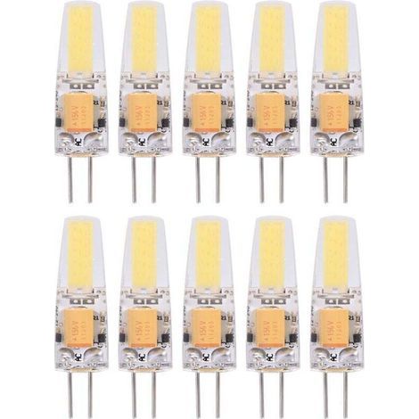 Packung mit 10 nicht dimmbaren AC/DC12-24V G4 COB LED-Lampen in Silikon (warmweiß) (1/5)