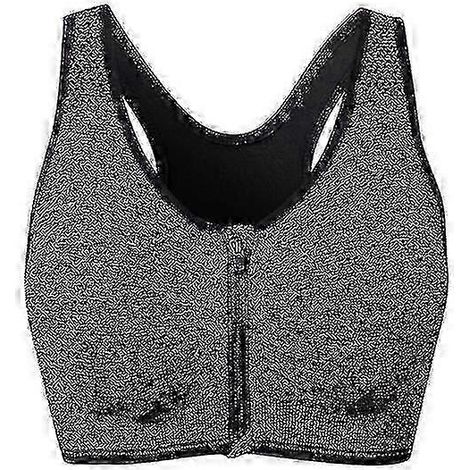 Soutien-gorge de sport respirant pour femme - Top d'entraînement sans armature avec fermeture éclair avant, idéal pour la course et la salle de sport (1/5)